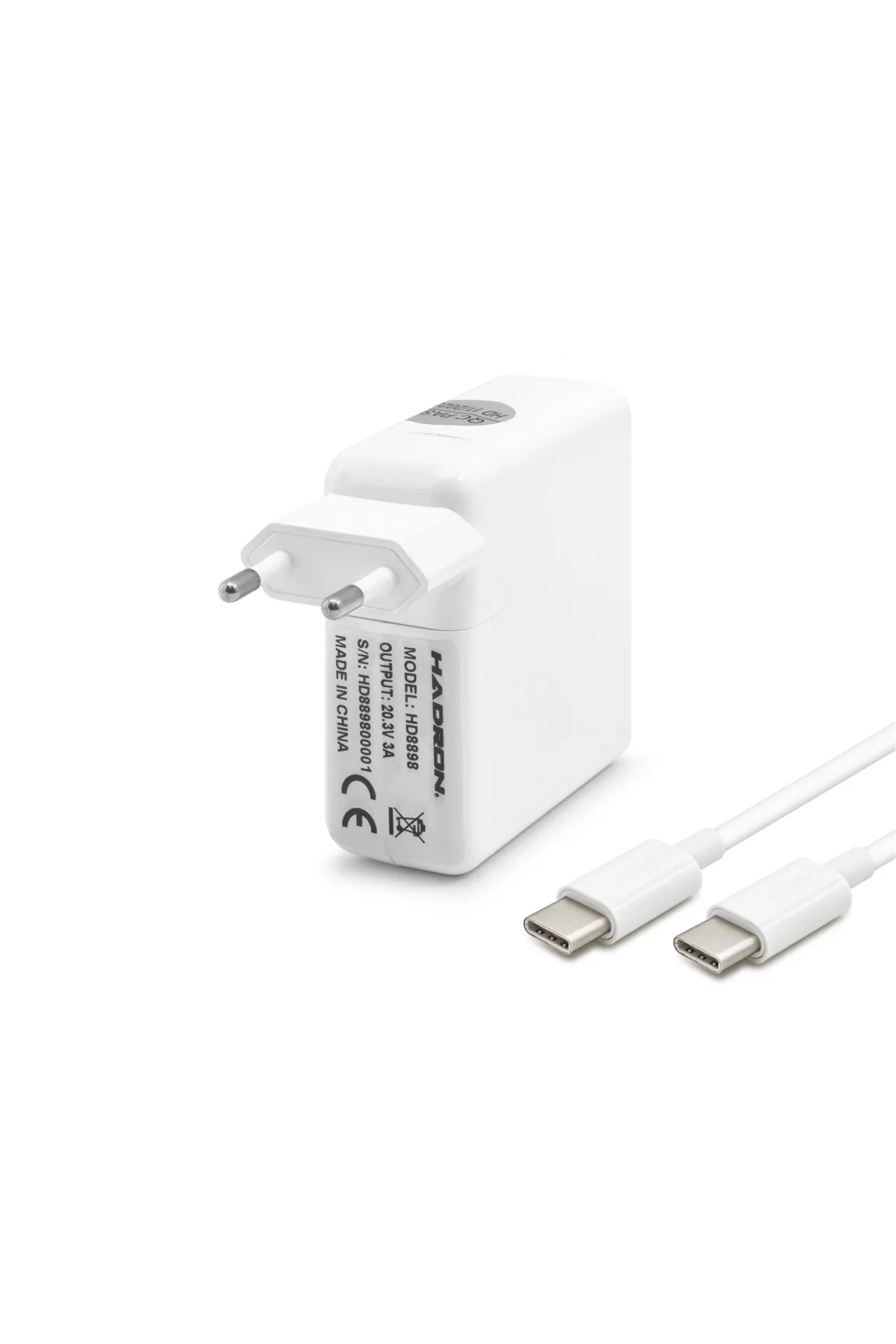 Type-C Laptop Adaptörü 60W 20.3V 3A Beyaz Macbook Dell Asus Type-C Laptop Adaptörü 60W 20.3V 3A Beyaz Macbook Dell Asus
