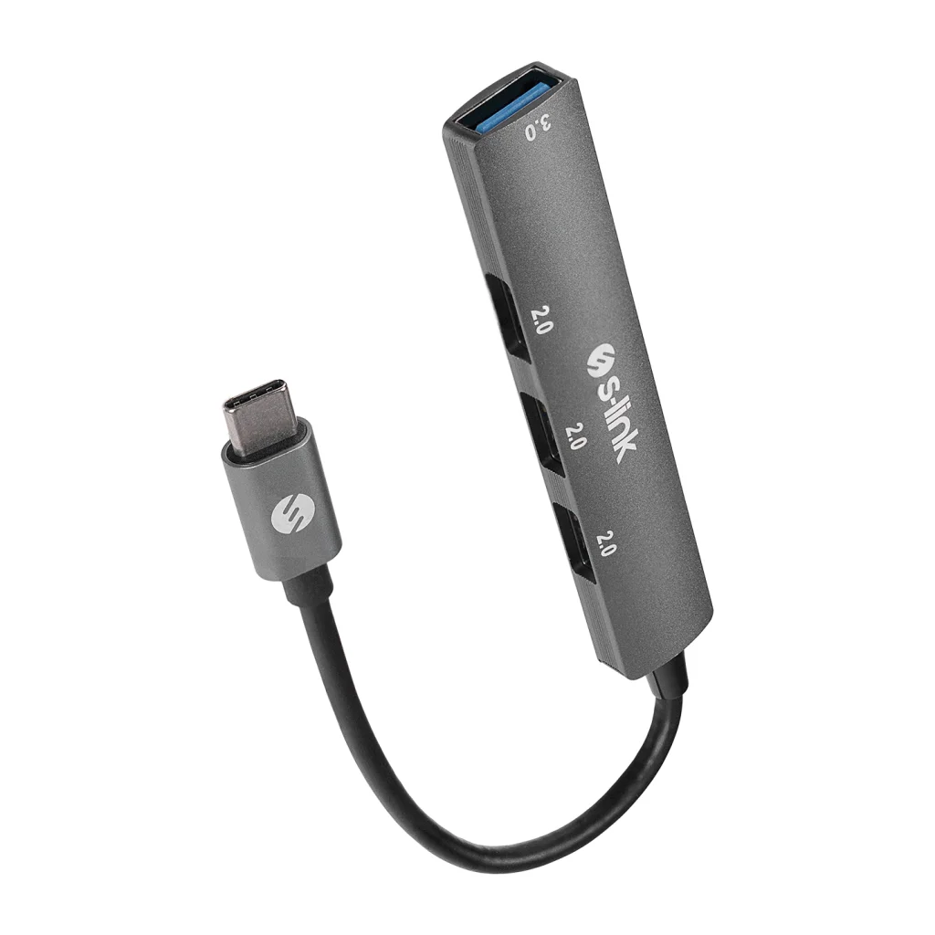 Type-C Metal USB Hub 3xUSB 2.0 1xUSB 3.0 Çoklu Genişletici - S-LINK SW-U324