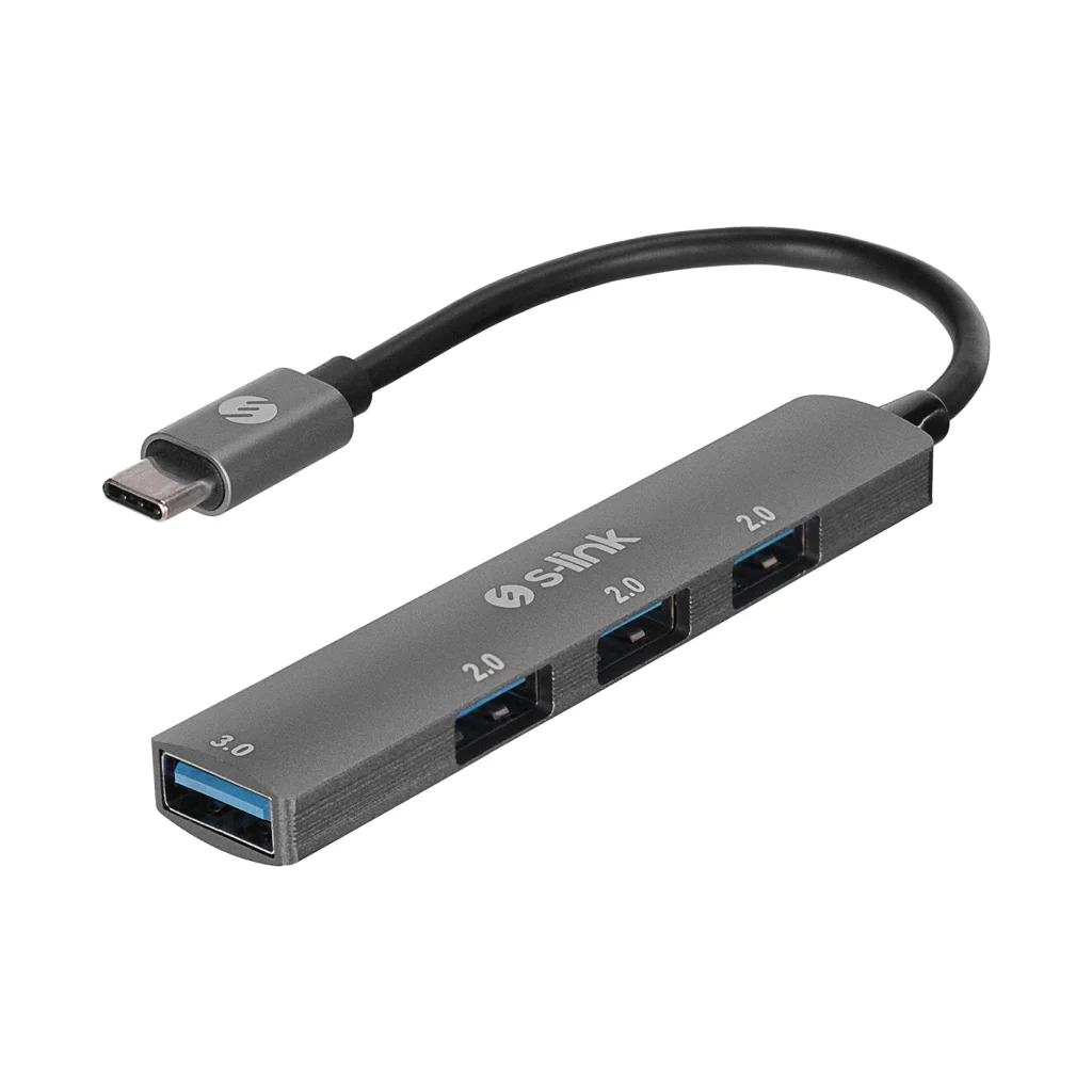Type-C Metal USB Hub 3xUSB 2.0 1xUSB 3.0 Çoklu Genişletici - S-LINK SW-U324
