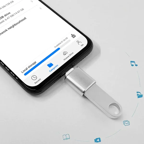 Type-C OTG Adaptörü - USB-C Dönüştürücü (5 g Alüminyum)