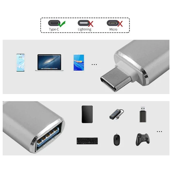 Type-C OTG Adaptörü - USB-C Dönüştürücü (5 g Alüminyum)