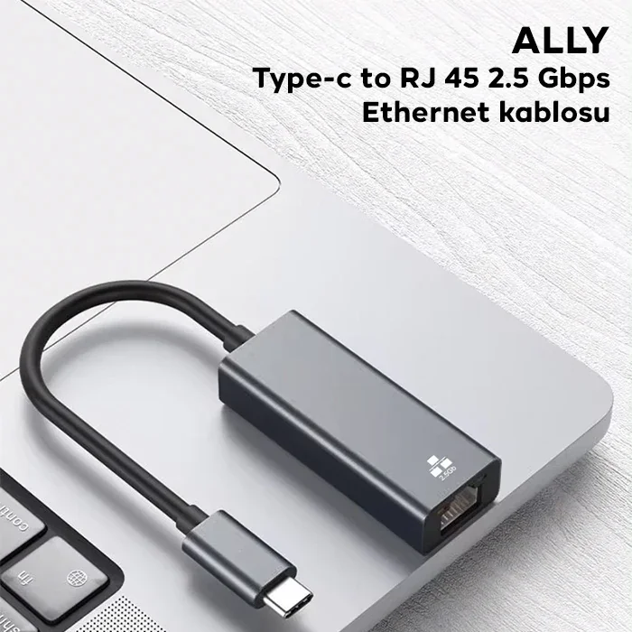 Type-C - RJ45 2.5 Gbps Ethernet Adaptörü – Yüksek Hızda Durağan Wi-Fi Sorununa Son