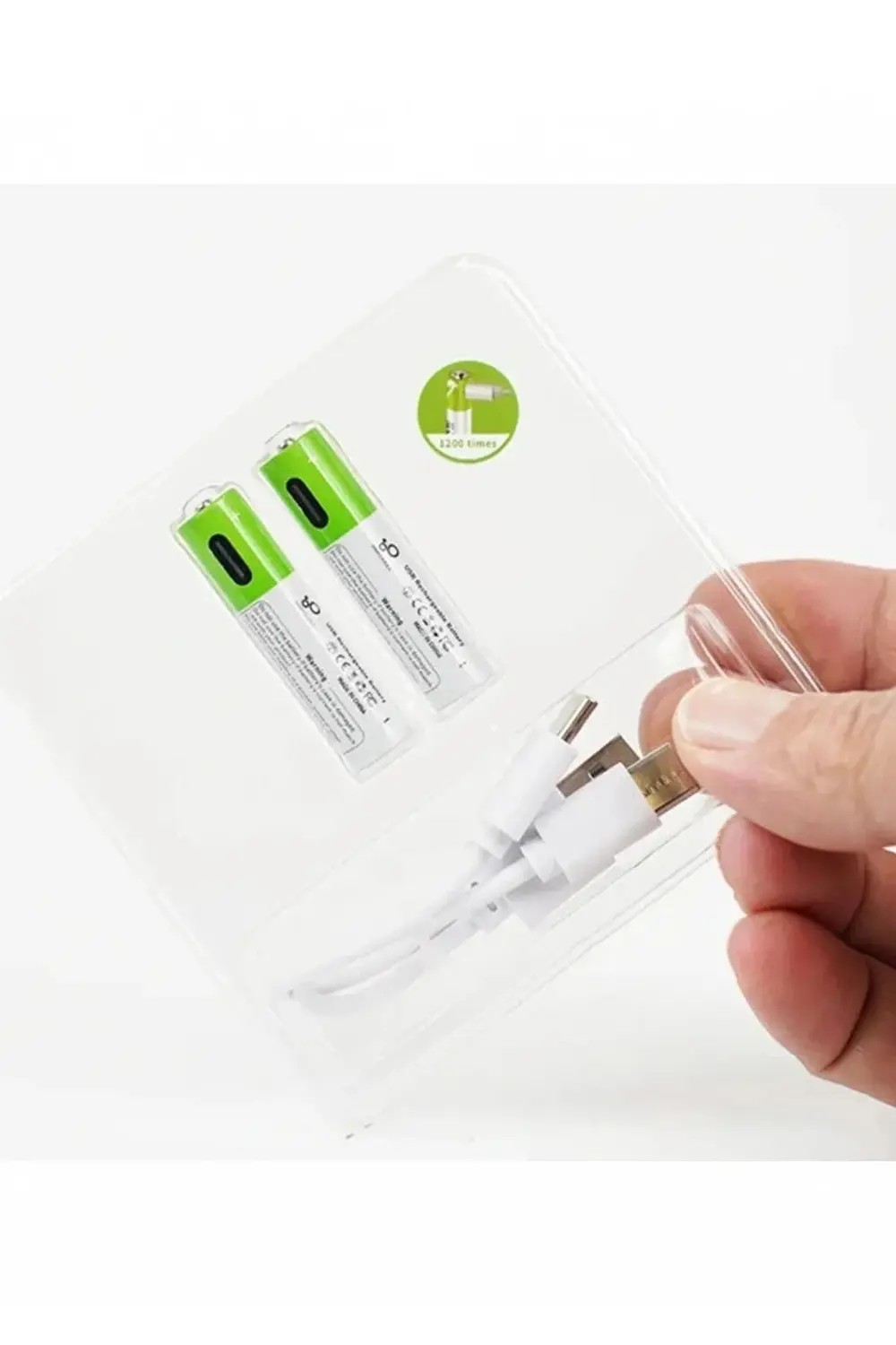 Type-c Şarjlı 800mwh 1.5v Şarj Edilebilir 2’li Aaa İnce Pil - Lit