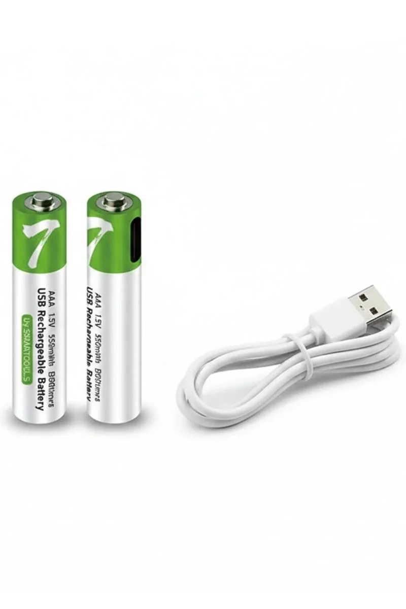 Type-C Şarjlı 800mWh 1.5V Şarj Edilebilir AAA Pil – 2'li Lityum İyon Batarya Fiyatı, Yorumları ve Özellikleri