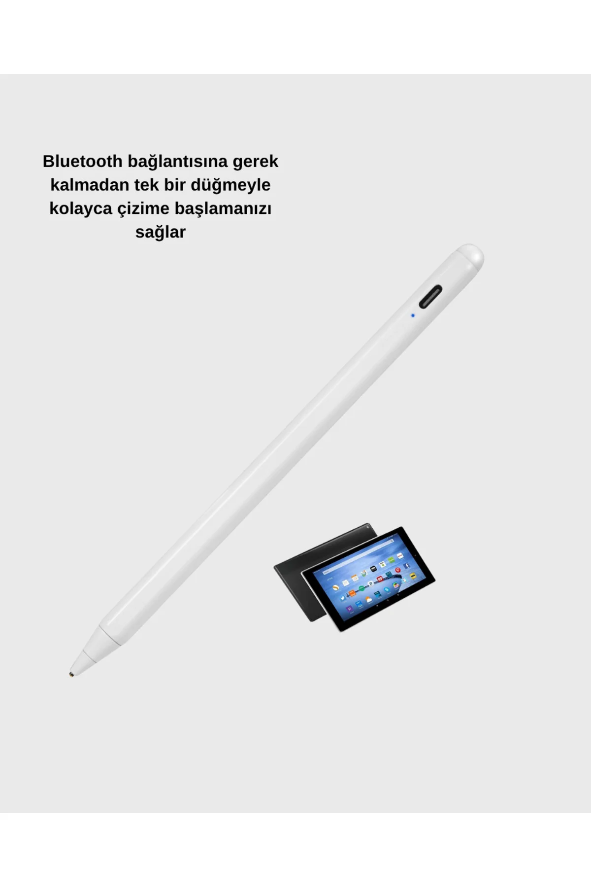 Type-C Şarjlı Dokunmatik Kalem – iPad, iPhone ve Android Uyumlu, 