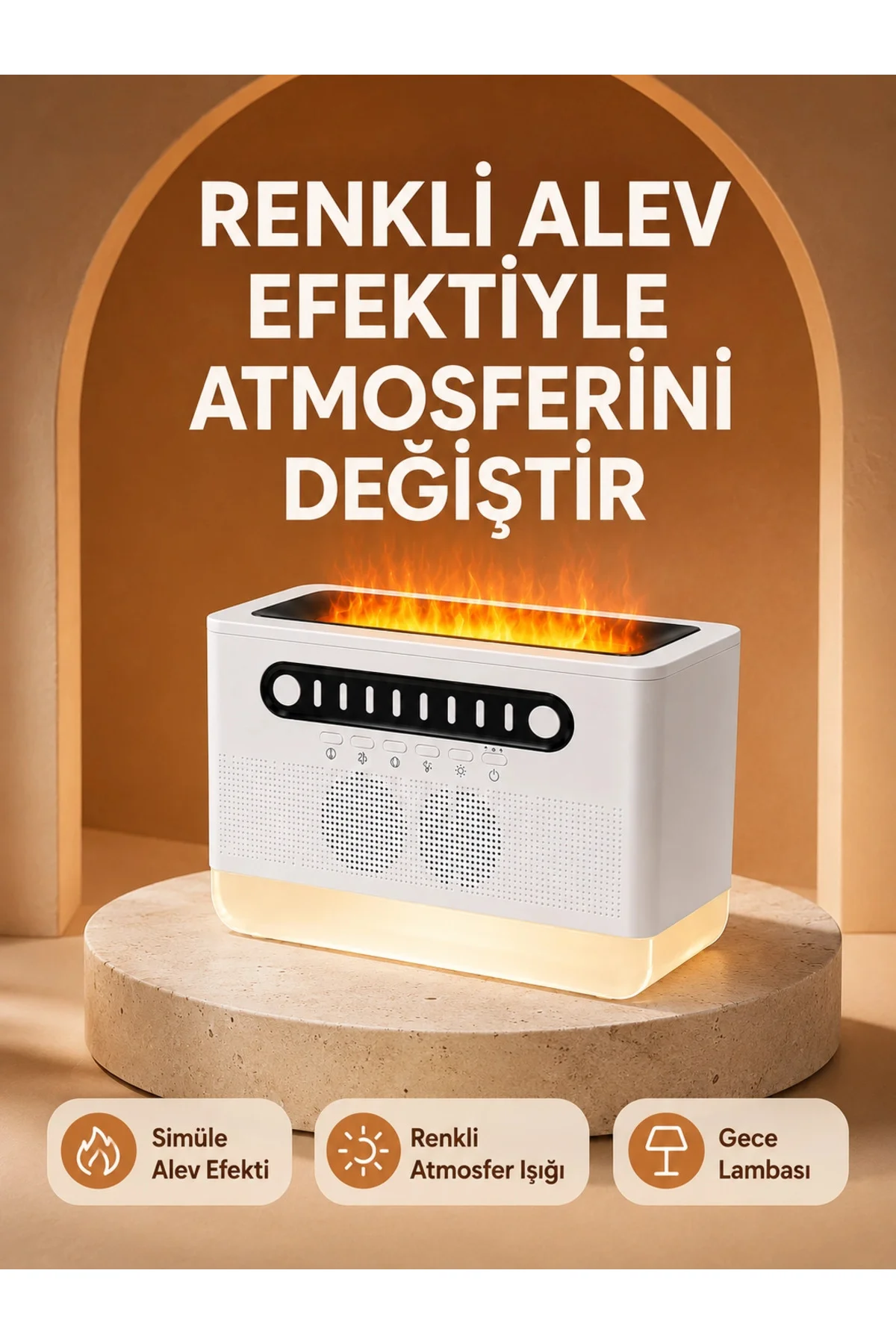 Type-C Şarjlı Kablosuz Hoparlör Beyaz Gürültü ve Atmosfer Işığı Type-C Şarjlı Kablosuz Hoparlör Beyaz Gürültü ve Atmosfer Işığı