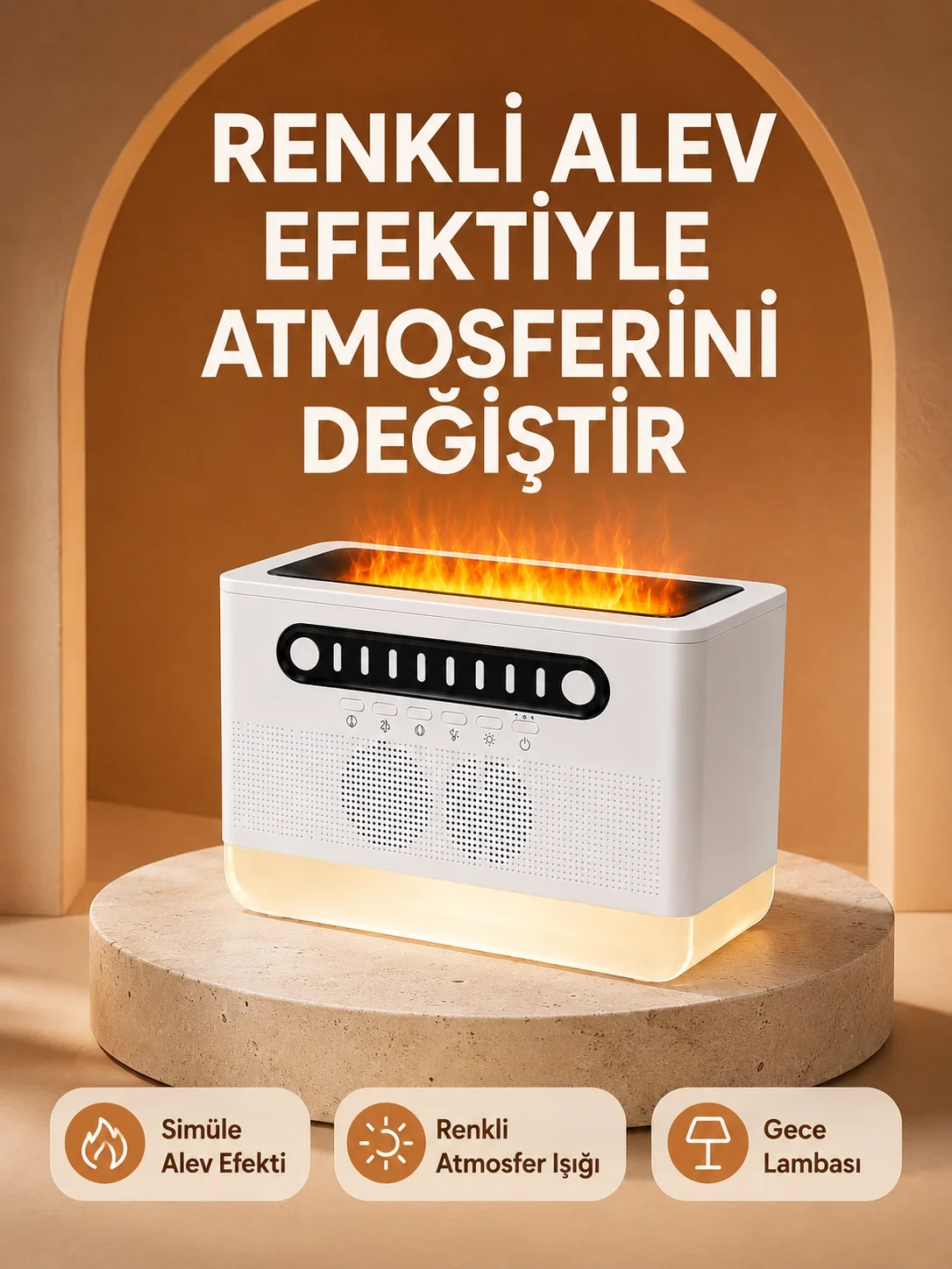 Type-C Şarjlı Kablosuz Hoparlör Beyaz Gürültü ve Atmosfer Işığı Fiyatı, Yorumları ve Özellikleri