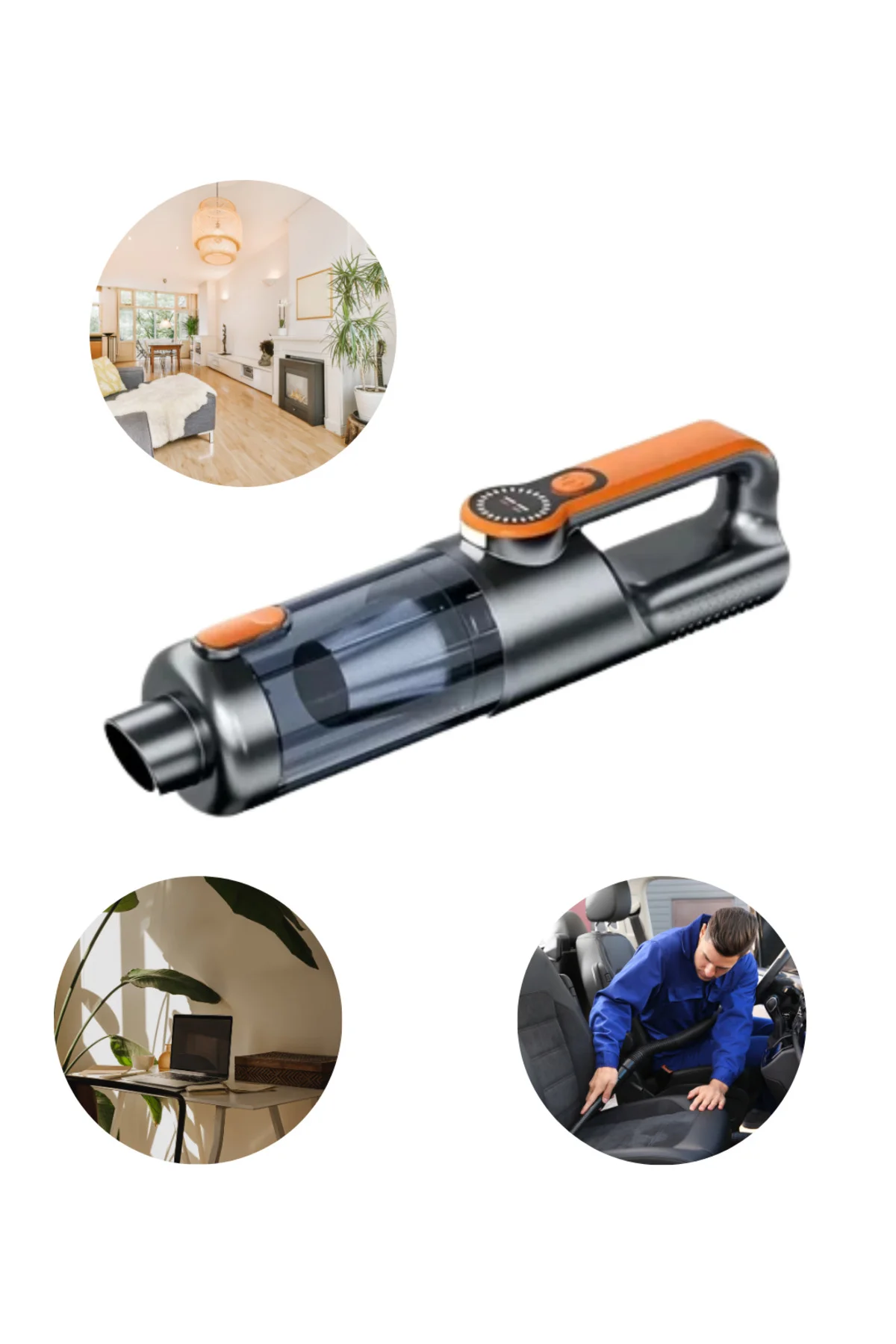 Type C Şarjlı Kablosuz El Süpürgesi Hafif ve Taşınabilir - Lisiny