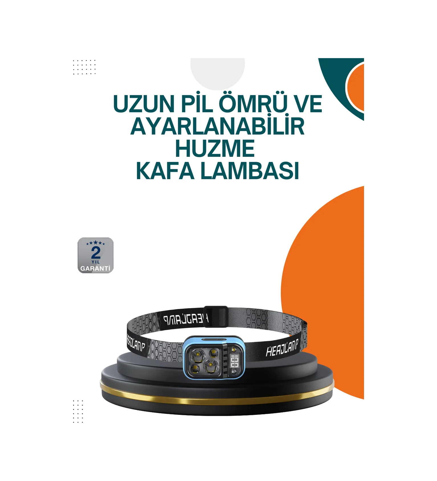 Type C Şarjlı Led Kafa Lambası Güç Göstergeli 53 Modlu - Lisinya Diğer