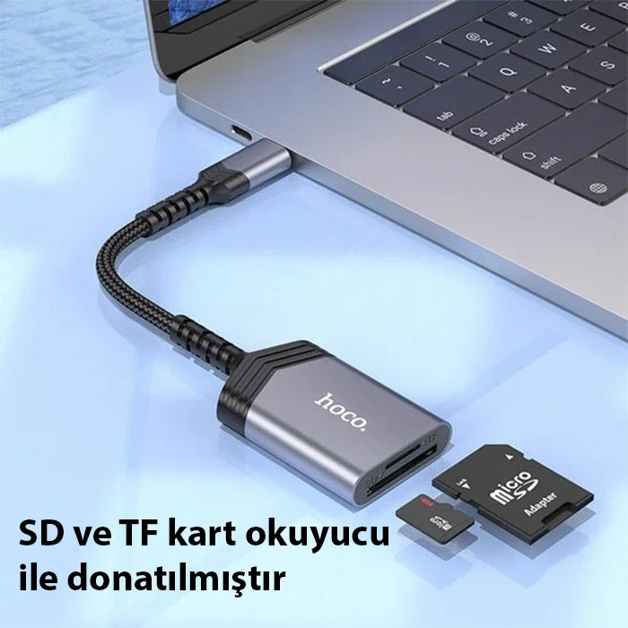 Type-C SD/TF Kart Okuyucu - 2 TB 2’li Aktarım 480 Mbps