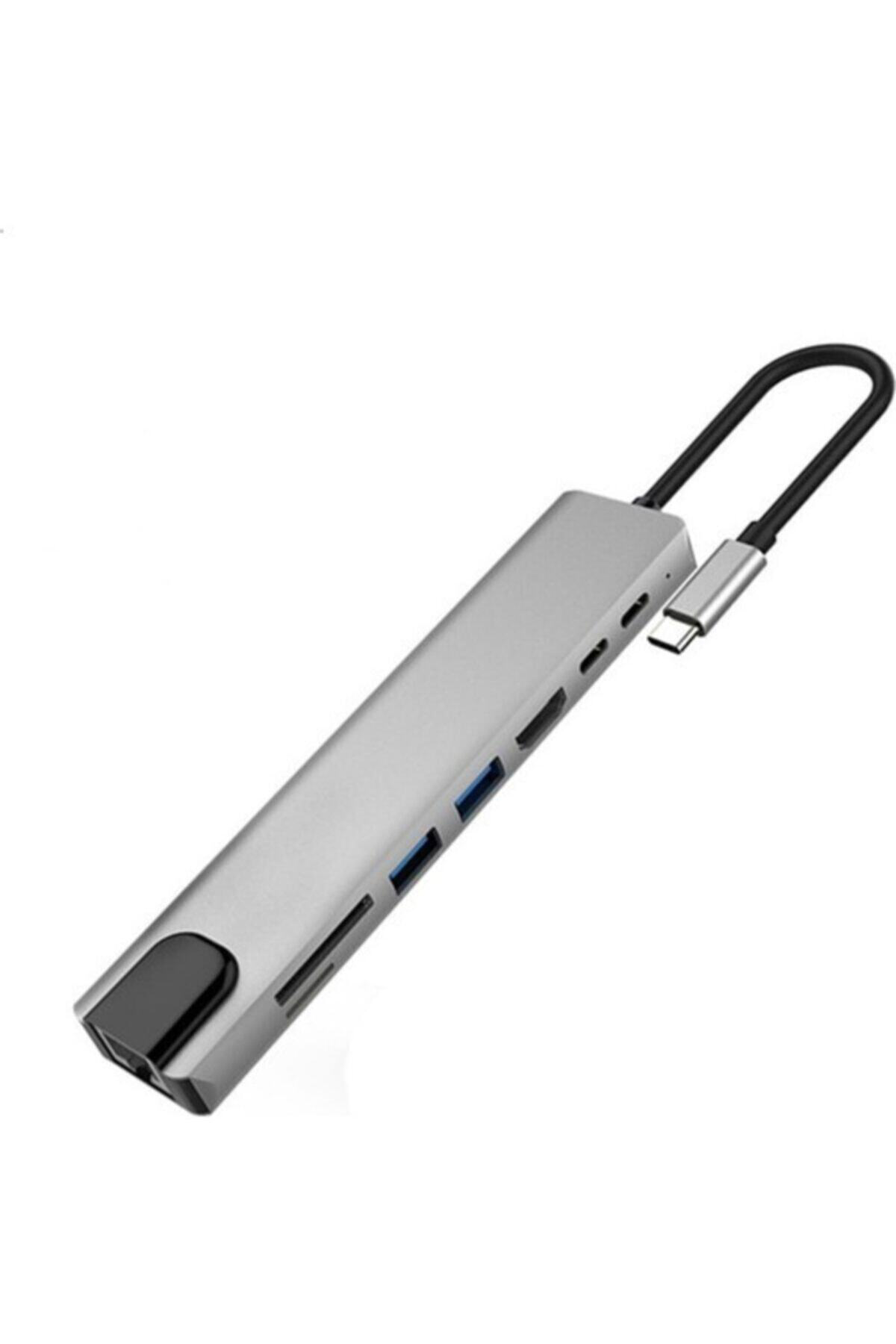 Type-c Tf Sd Ethernet Sd Usb Lan Rj45 Hdmı Çevirici Macbook Chrom