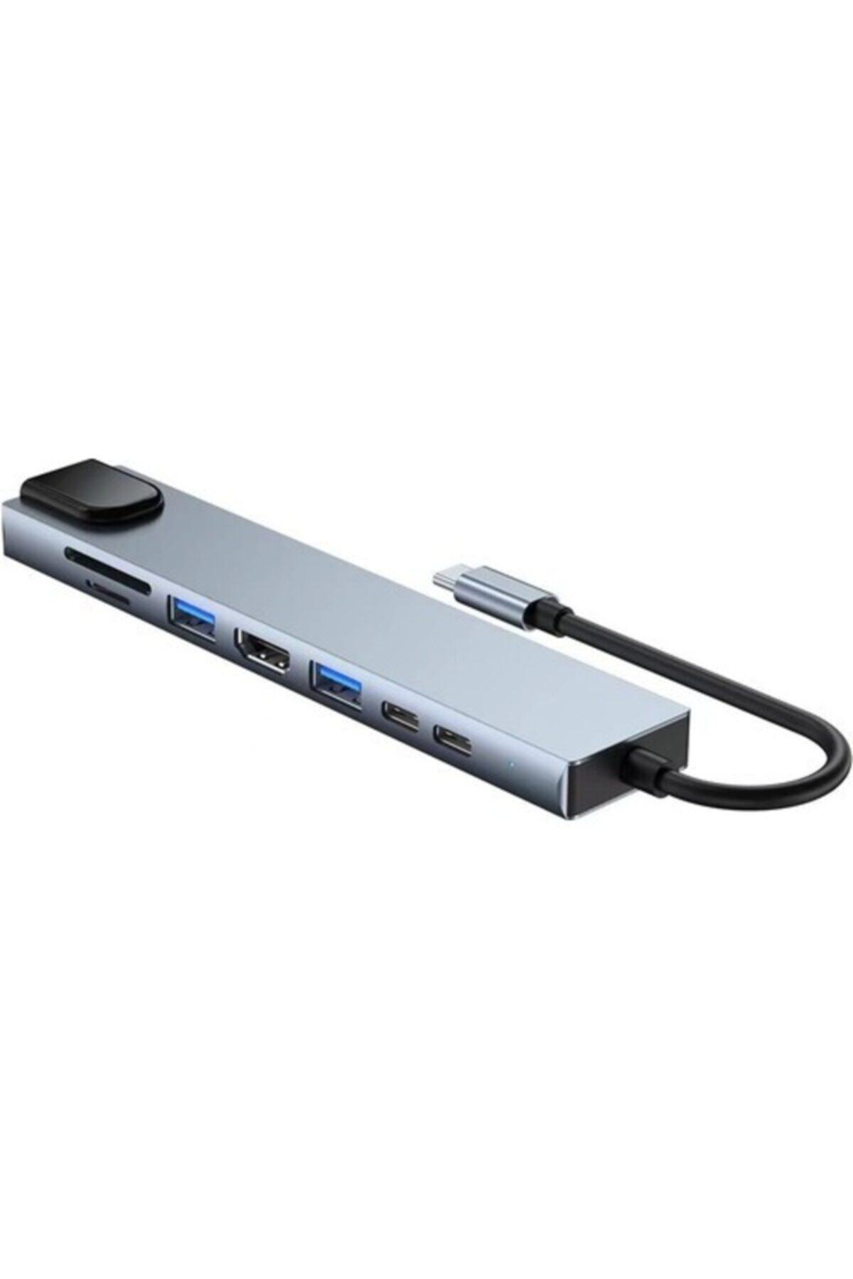 Type-c Tf Sd Ethernet Sd Usb Lan Rj45 Hdmı Çevirici Macbook Chrom