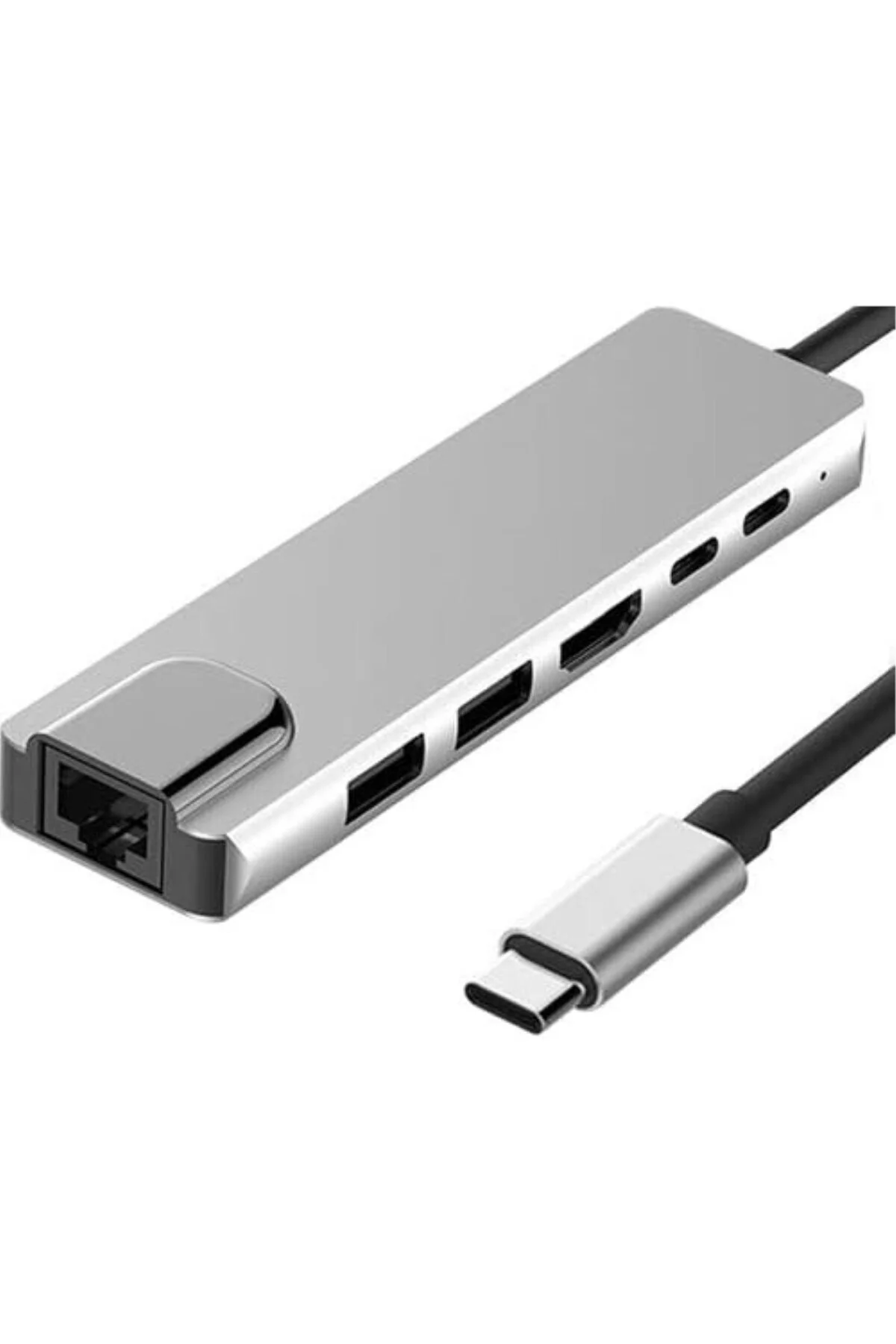Type-c To (4k) Hdmı Hub 6 in 1 Rj45 Lan 2 X usb 3.0 Type-c Girişli Bilgisayarlar ve Macb