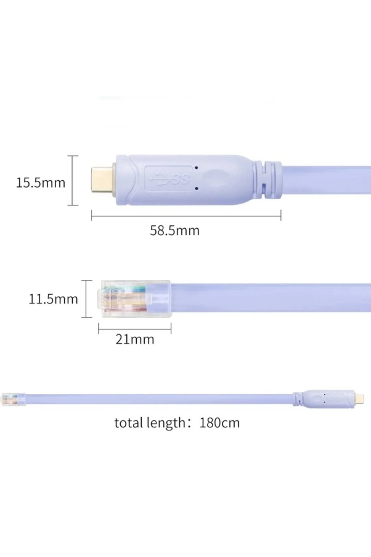 Type C to Cisco Router RJ45 Konsol Kablosu Type c to rj45 kablo 1 Type C to Cisco Router RJ45 Konsol Kablosu Type c to rj45 kablo 1