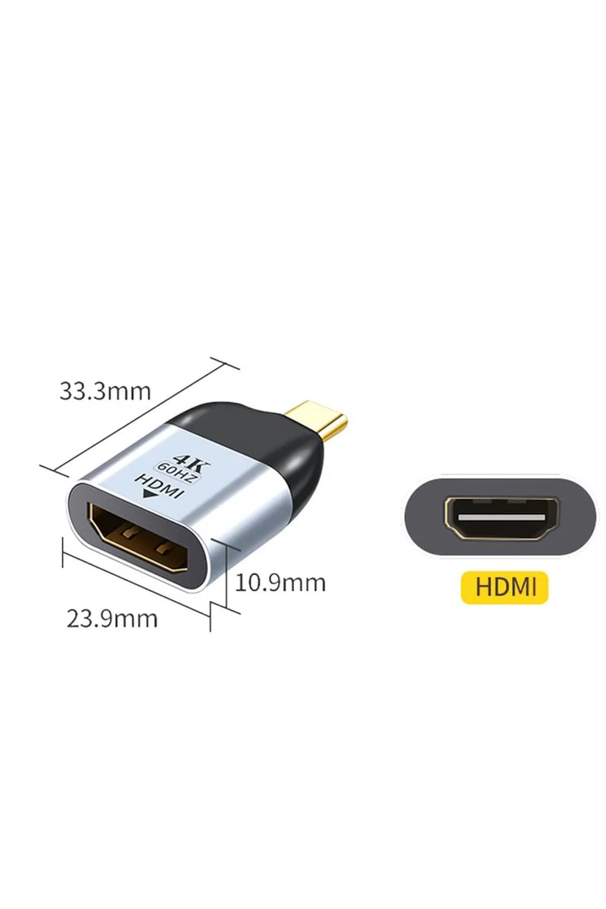 Type C To Hdmi 4k 60hz Çevirici Dönüştürücü Mini Adaptor