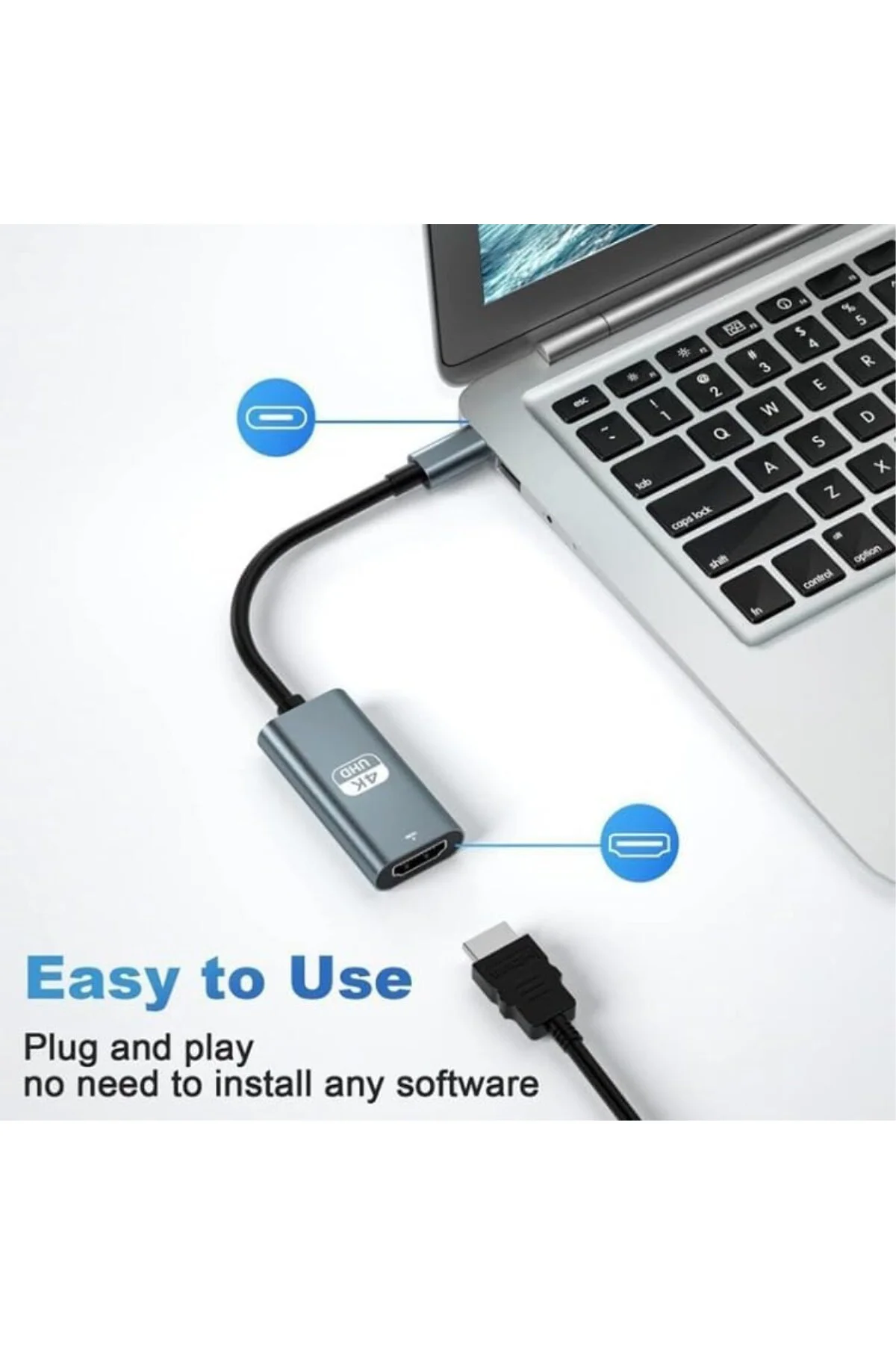 TYPE C to HDMI tüm TYPE C CEP TELEFONLARI VE CİHAZLARLA UYUMLU FU