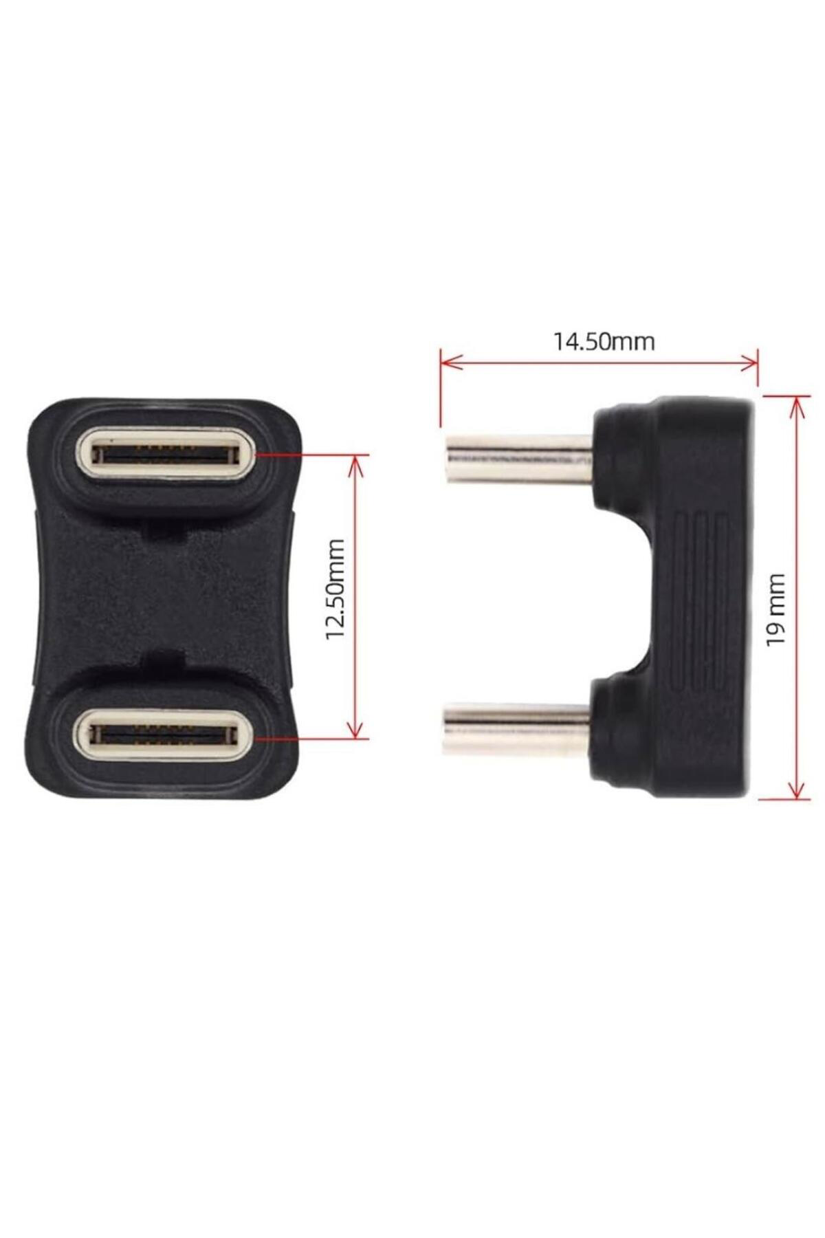 Pmr Type-C To Type-C 180° Dirsek Adaptör | 65W Hizli Şarj & 480Mbps V