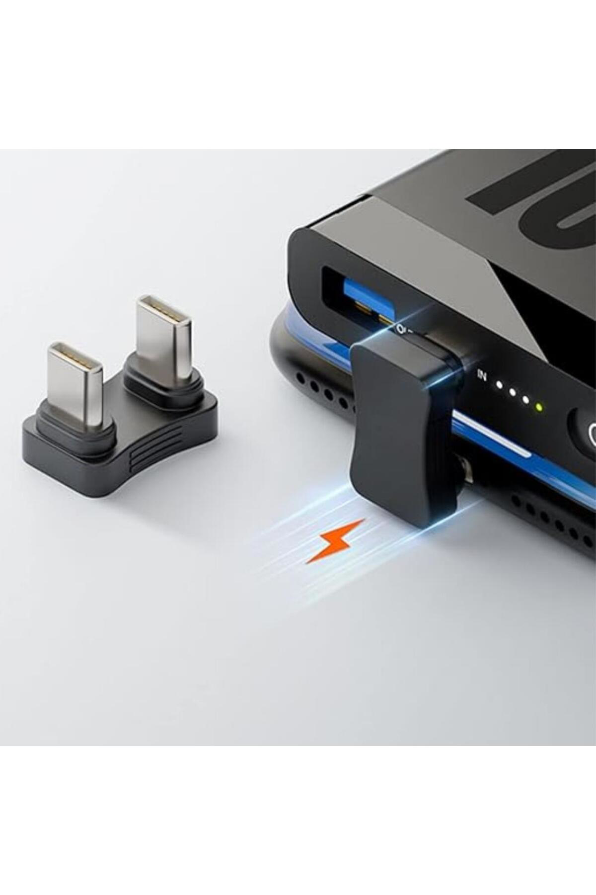 Pmr Type-C To Type-C 180° Dirsek Adaptör | 65W Hizli Şarj & 480Mbps V