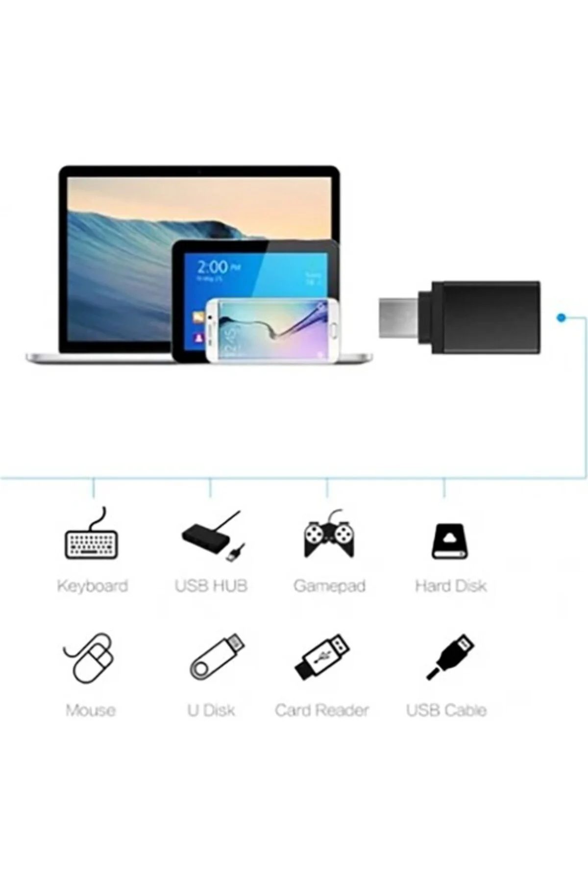 Type-c To Usb 3.0 (YÜKSEK HIZLI) Veri Aktarımı Otg Çevirici Dönüş
