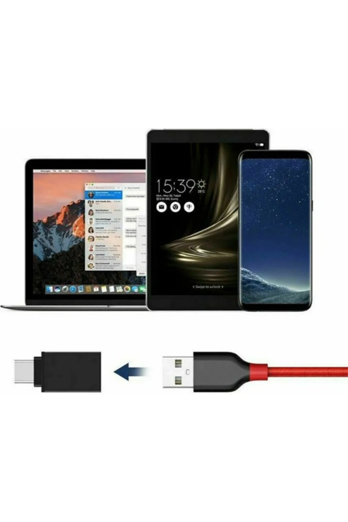 Type-c To Usb 3.0 (YÜKSEK HIZLI) Veri Aktarımı Otg Çevirici Dönüş