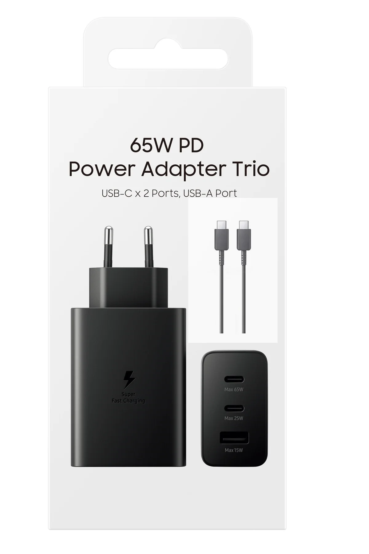 Type C & Type A Hızlı Şarj Aleti Üçlü 2*type C- Usb (65W - 25W - 15W)
