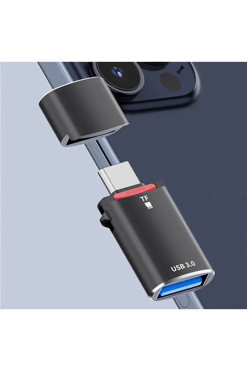 Type C USB 3.0 OTG Dönüştürücü & Microsd Kart Okuyucu – Tüm Tip-C