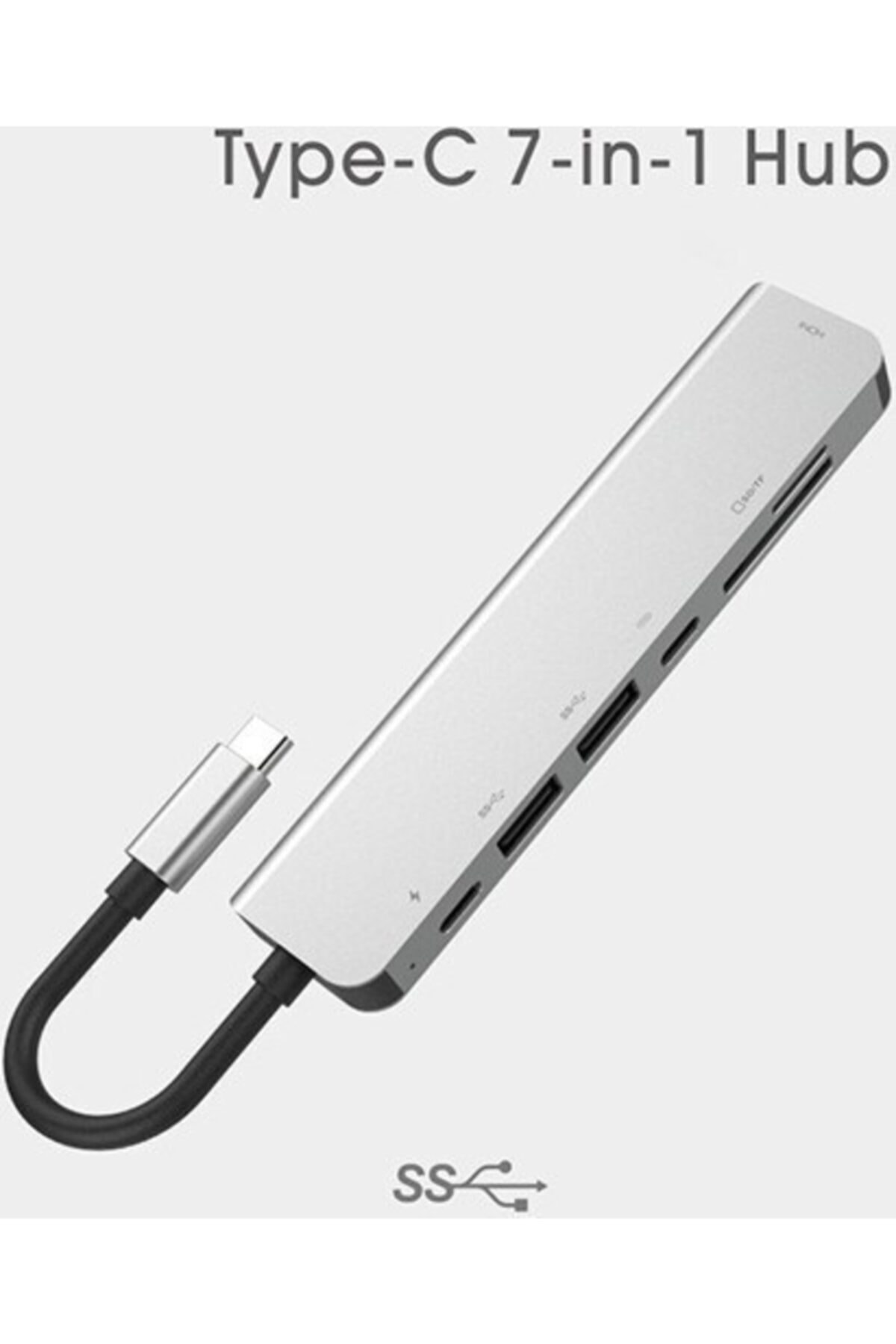 Pmr Type C Usb 3.1 7 İn1 Adaptör 4K Hmi-2*Usb 3.0 Sd-Microsd Kart Oku