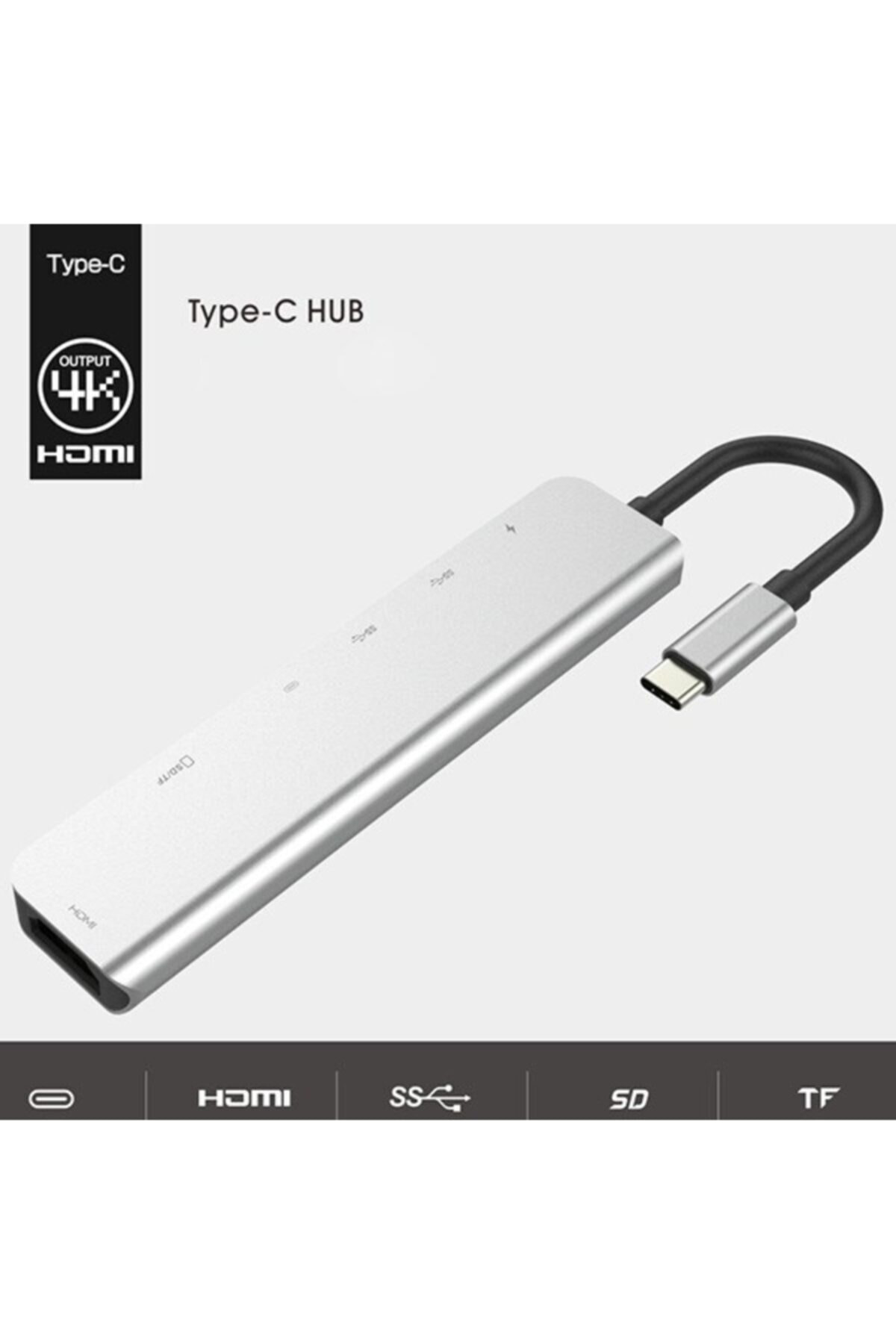 Pmr Type C Usb 3.1 7 İn1 Adaptör 4K Hmi-2*Usb 3.0 Sd-Microsd Kart Oku