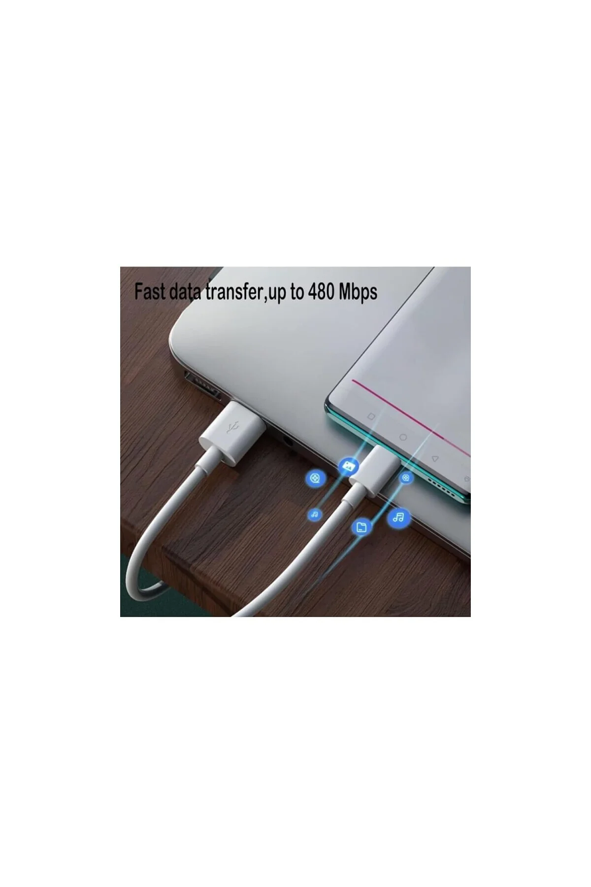 Type-C Usb-C 67w Max Hızlı Şarj USB Kablosu, Beyaz 2 Metre