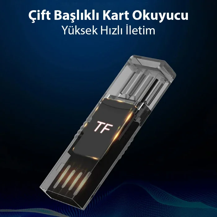 Type-C USB-C Micro TF Kart Okuyucu – Android Telefon Tablet ve Bilgisayarla Uyumlu Taşınabilir Hafıza Kartı Reader