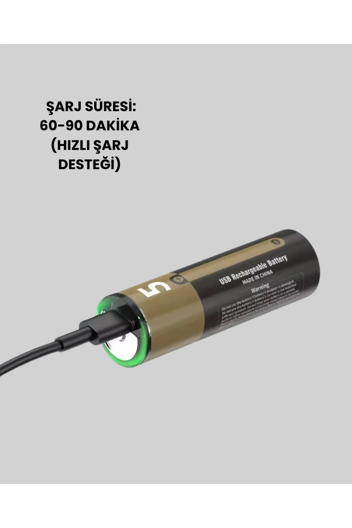 Type-C USB ile Hızlı Şarj Edilebilir AA Kalem Pil | 1.5V Lityum | Çiftli Paket
