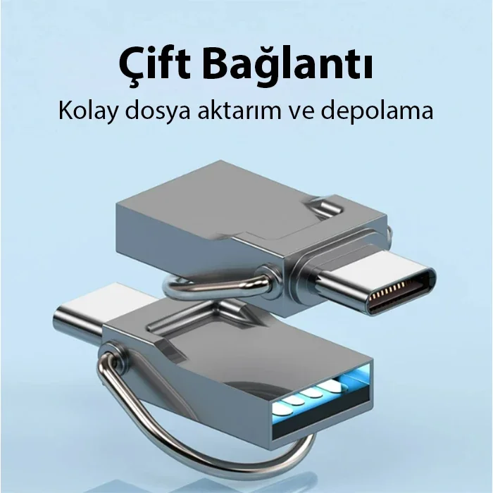 Type-C USB OTG 64GB Flash Bellek – 100MB/s Hızlı ve Çift Uçlu