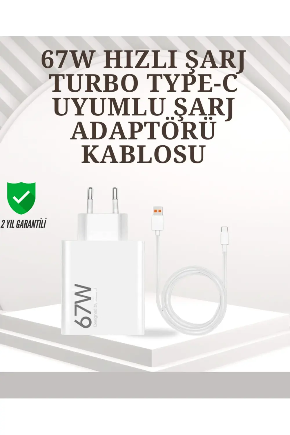 Type-C Uyumlu 67W Turbo Hızlı Şarj Aleti Akıllı Koruma Sistemli