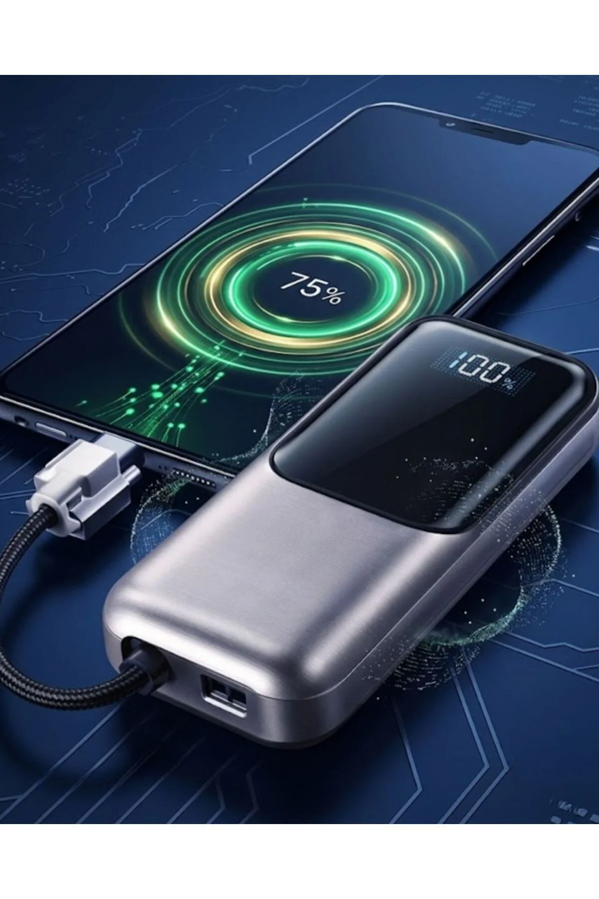 Type C ve Lightning Destekli Yüksek Kapasiteli Powerbank 13000 mA