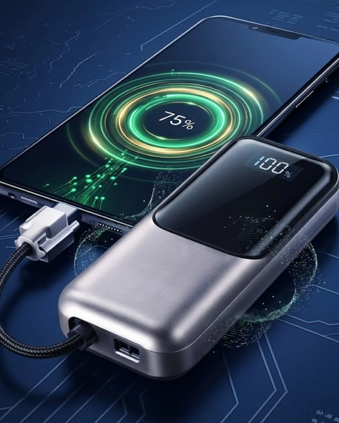 Type C ve Lightning Destekli Yüksek Kapasiteli Powerbank 13000 mAh
