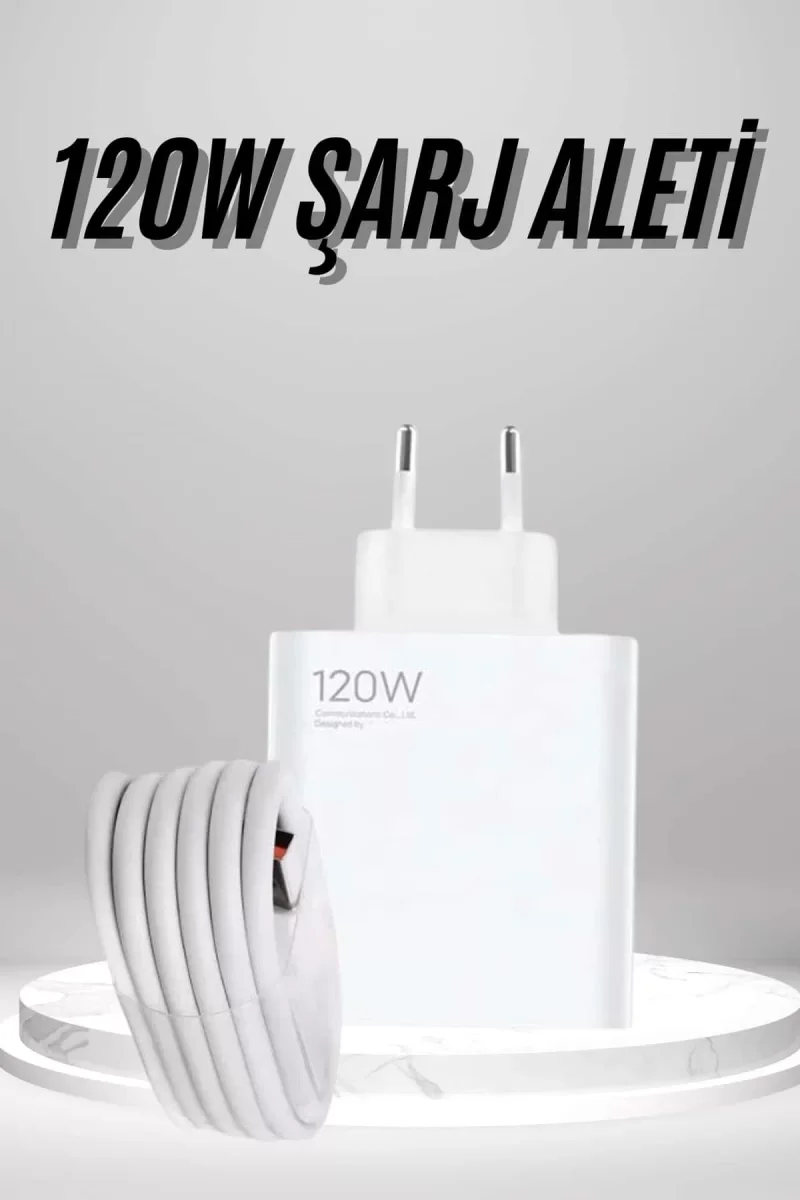 Type C Yüksek Hızlı Şarj Aleti Beyaz 120W Ultra Uzun Ömürlü - Lis