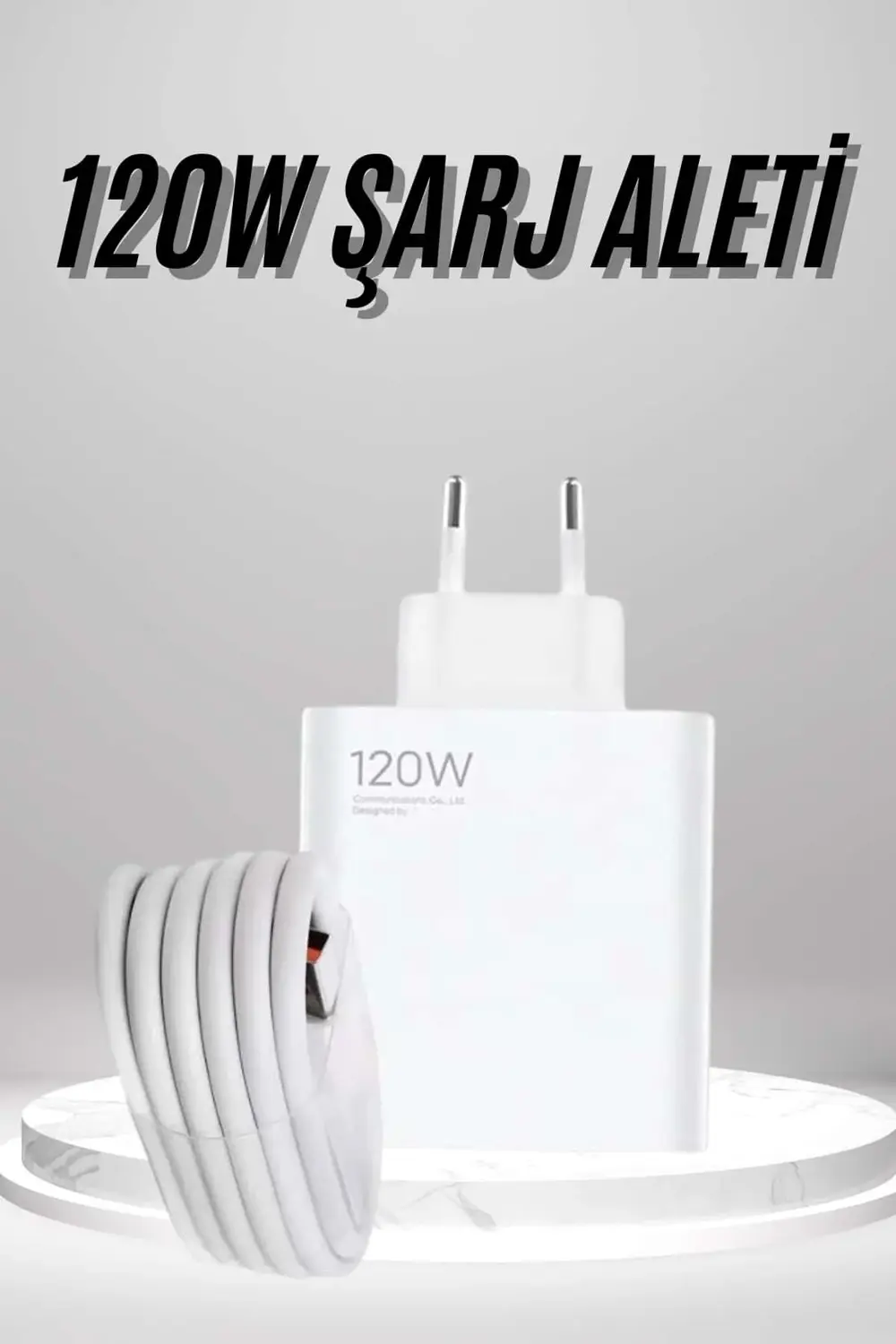 Type C Yüksek Hızlı Şarj Aleti Beyaz 120W Ultra Uzun Ömürlü