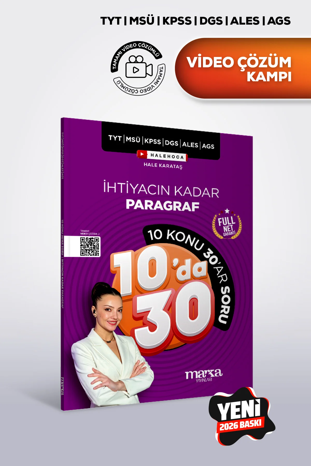 TYT MSÜ KPSS DGS ALES AGS İhtiyacın Kadar PARAGRAF 10 Konu da 30 ar Soru HALE HOCA
