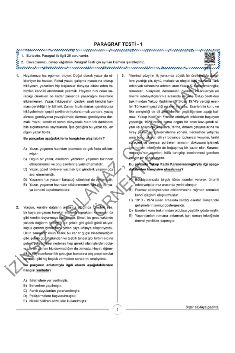 TYT Paragraf Iceberg 12 Deneme