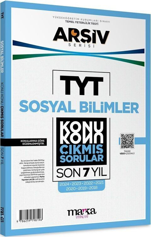 TYT Sosyal Bilimler ARŞİV Serisi Konu Konu Son 7 Yıl Çıkmış Sorul
