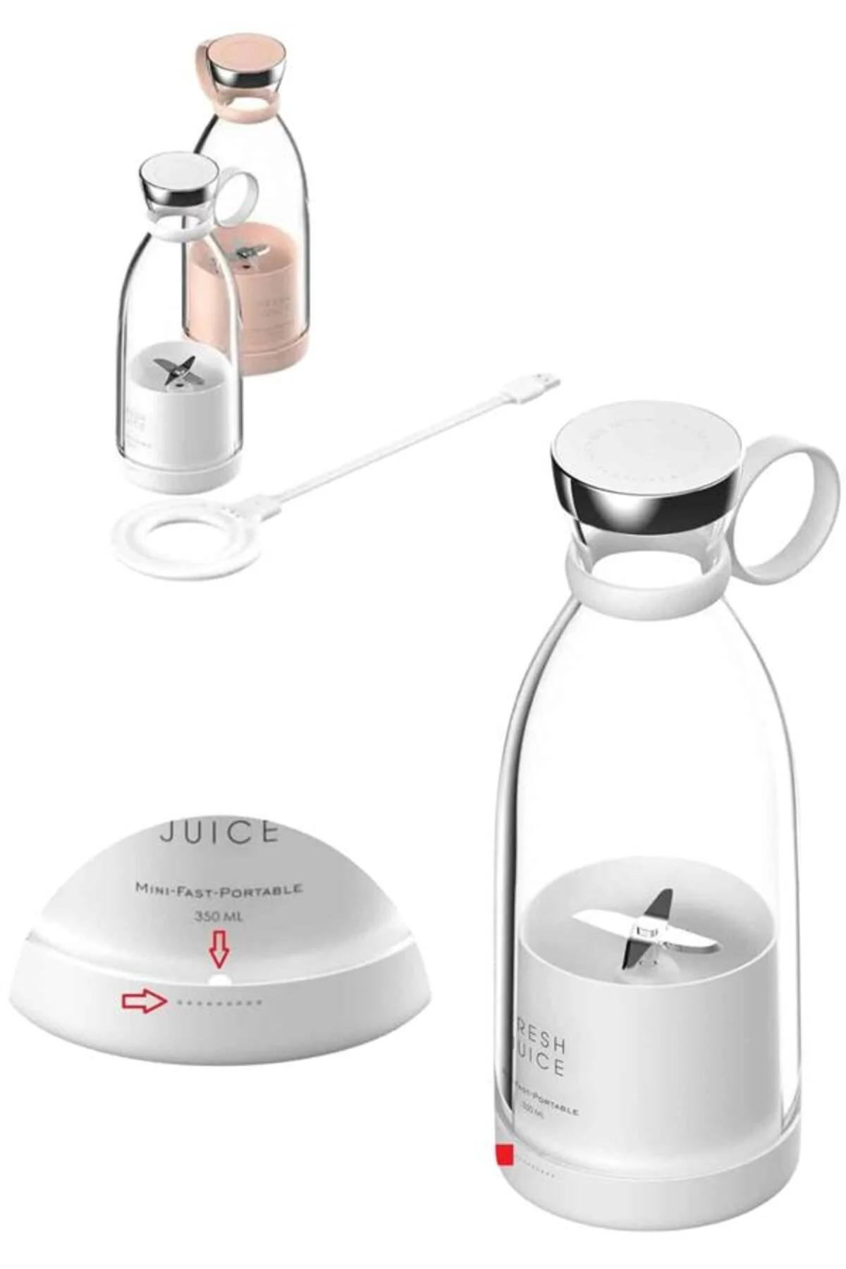 u Geçirmez Kablosuz Şarjlı Dayanıklı Taşınabilir Mini Blender