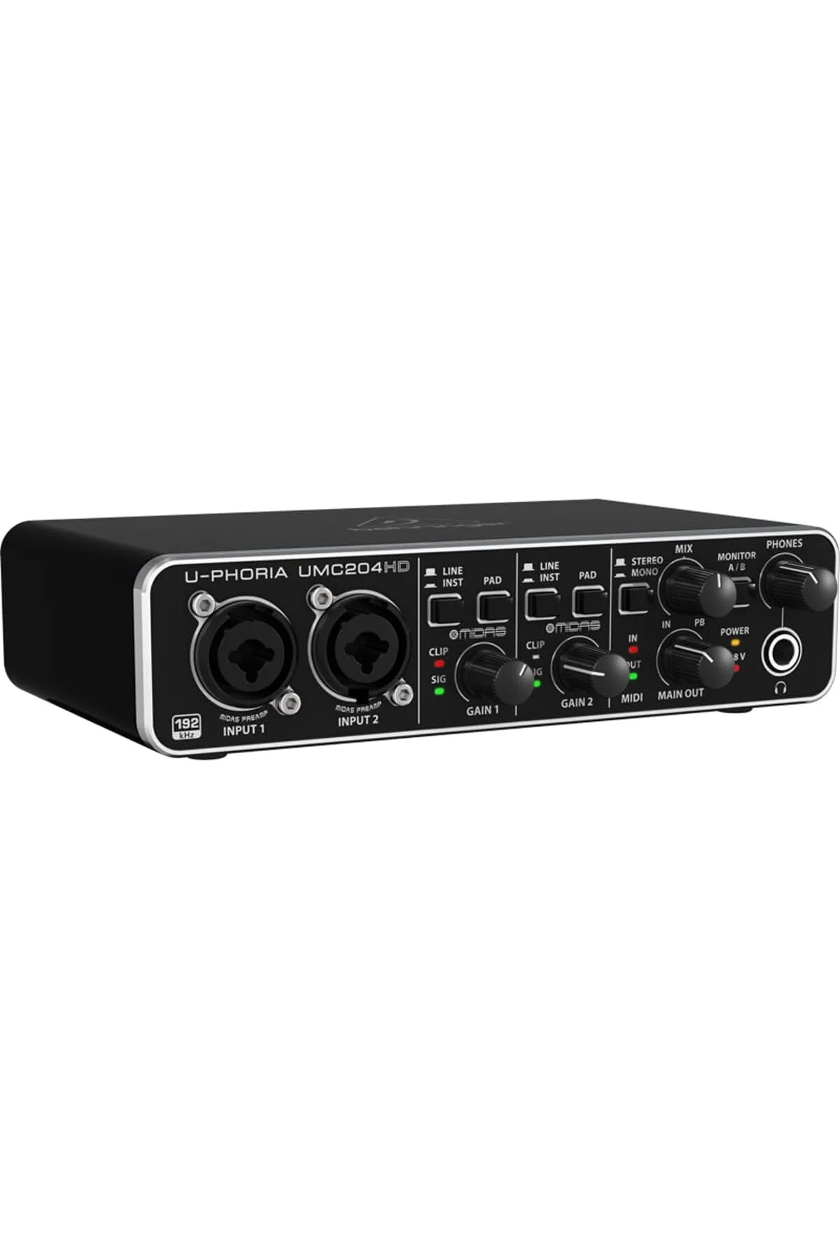 U-Phoria UMC204HD Audiophile 2x4 USB Ses/MIDI Arayüzü, MIDAS Mikr U-Phoria UMC204HD Audiophile 2x4 USB Ses/MIDI Arayüzü, MIDAS Mikr