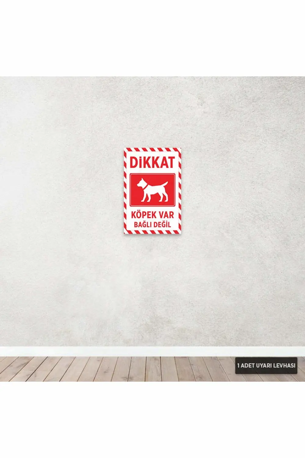 U1134 - Dikkat Köpek Var Bağlı Değil Dekota Uyarı Levhası (20x30c