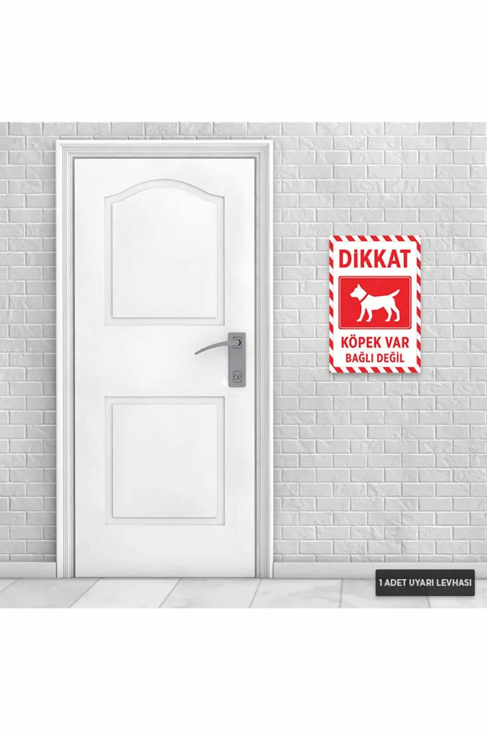 U1134 - Dikkat Köpek Var Bağlı Değil Dekota Uyarı Levhası (20x30c