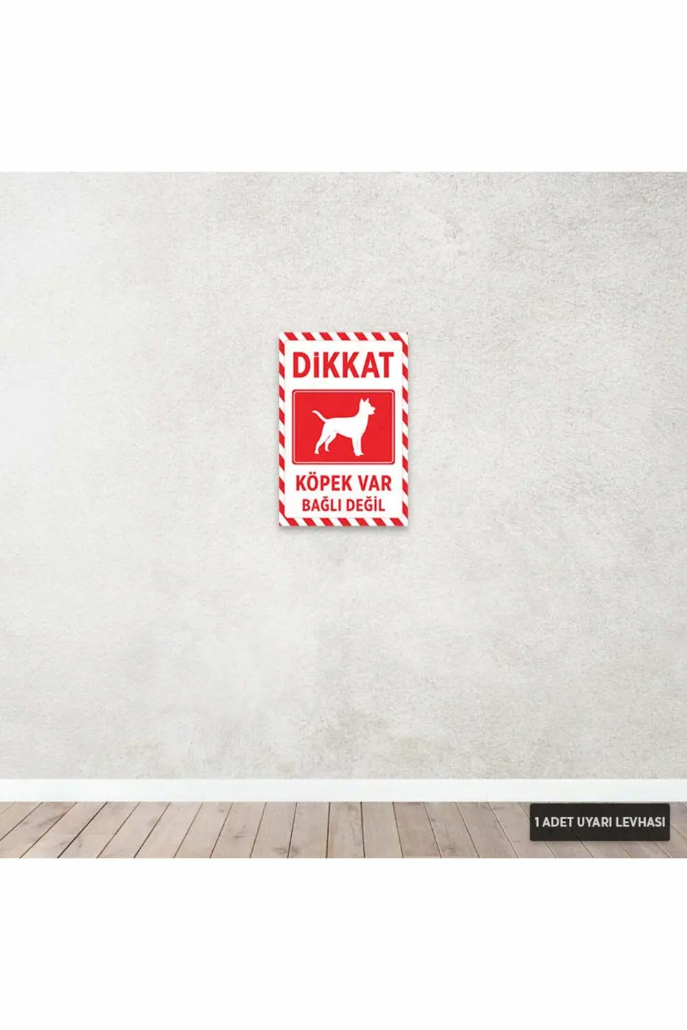 U1146 - Dikkat Köpek Var Bağlı Değil Dekota Uyarı Levhası (20x30c