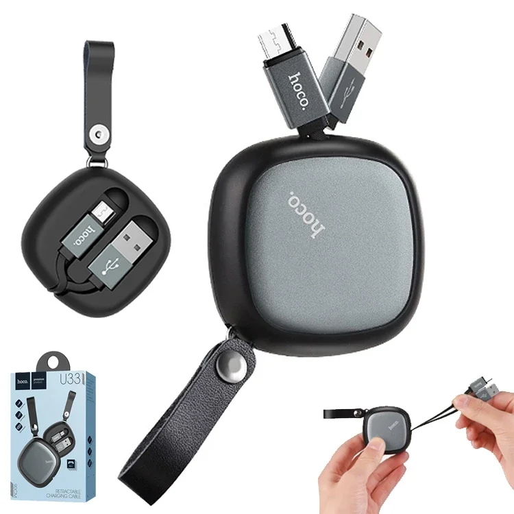 U33 Taşıma Çantalı Mikro USB Kablo - 90cm Uzunluk, Dayanıklı TPE & Alüminyum