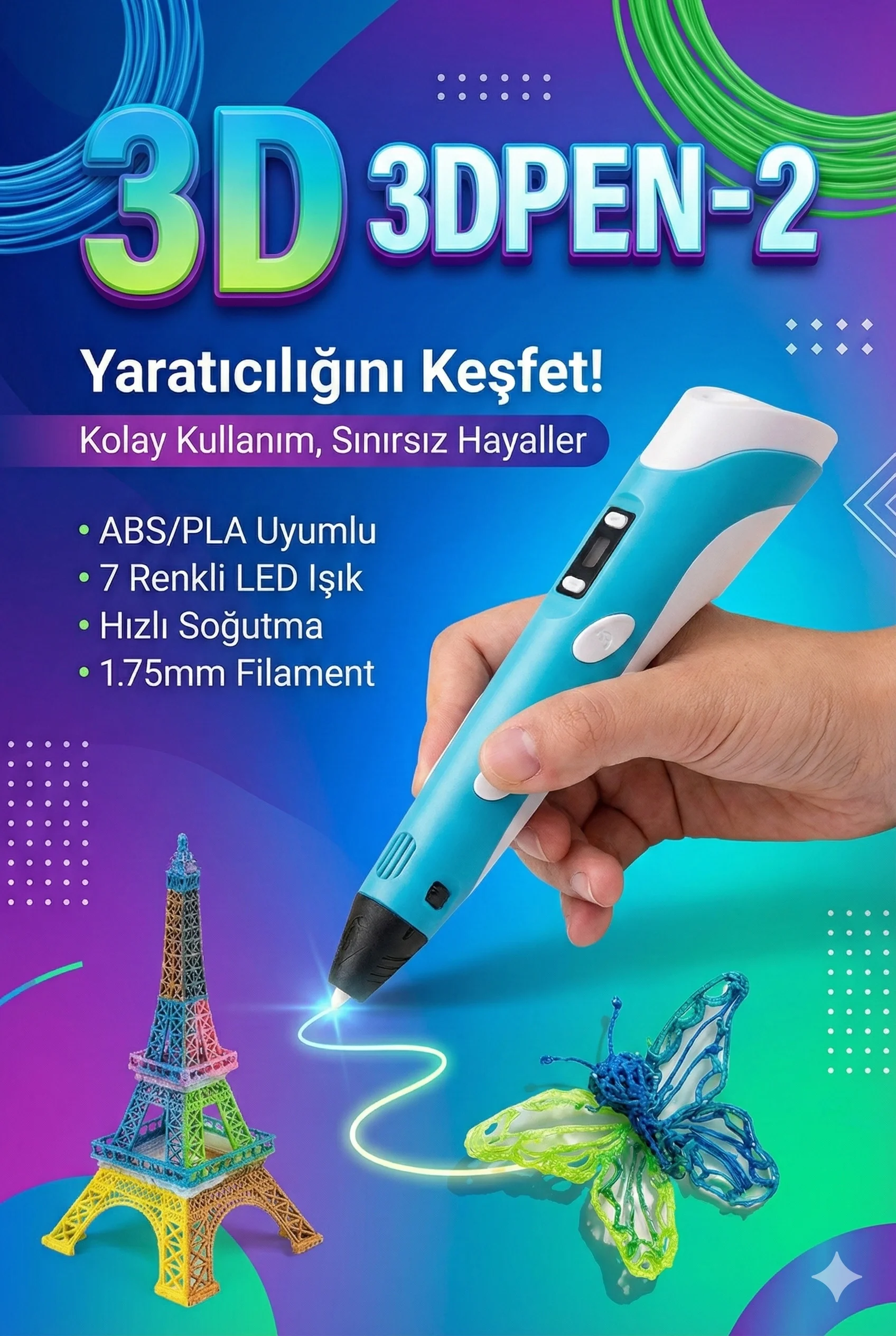 Üç Boyutlu Yazıcı 3d Kalem Pen Printer Üç Boyutlu Yazıcı 3d Kalem Pen Printer