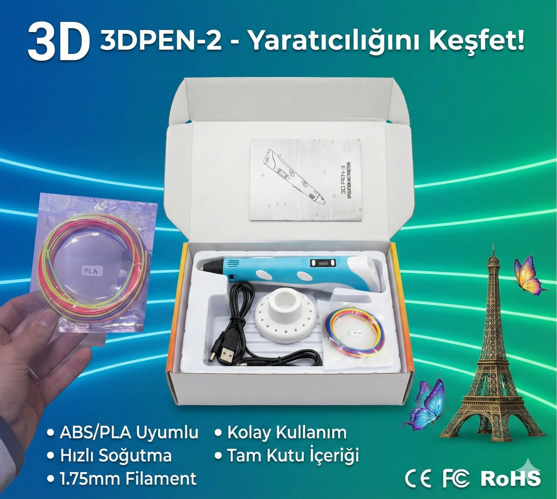 Üç Boyutlu Yazıcı 3d Kalem Pen Printer Üç Boyutlu Yazıcı 3d Kalem Pen Printer