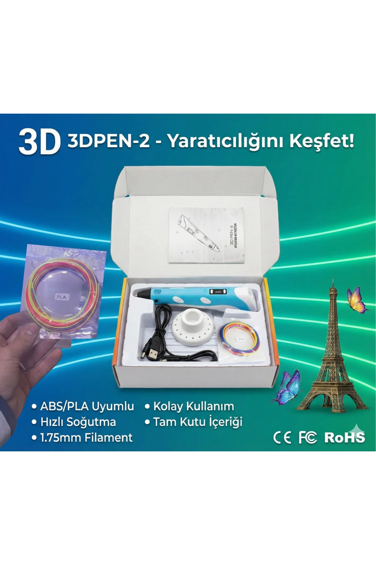 Üç Boyutlu Yazıcı 3D Kalem Pen Printer Üç Boyutlu Yazıcı 3D Kalem Pen Printer - Görsel 4