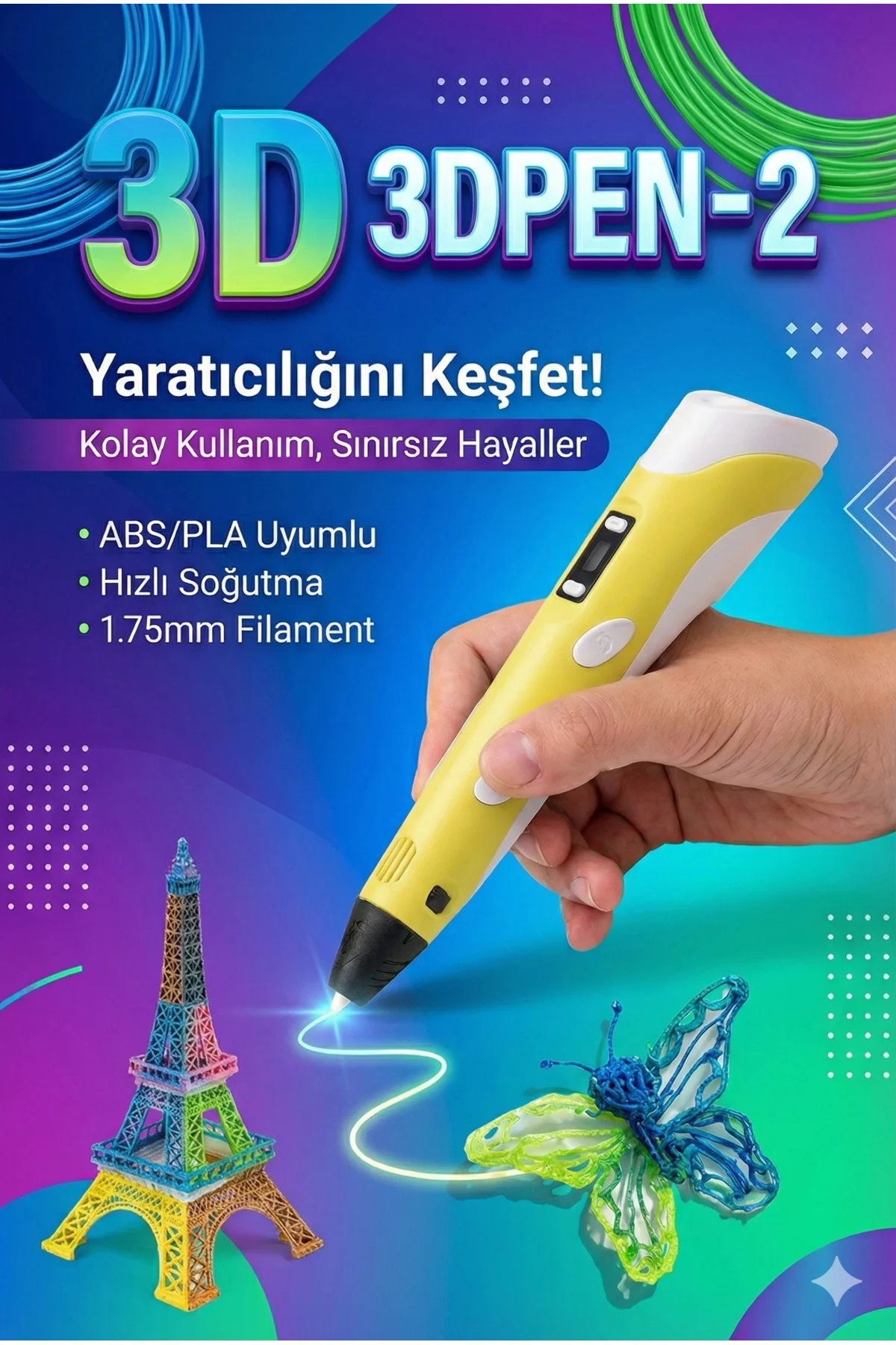 Üç Boyutlu Yazıcı 3D Kalem Pen Printer Üç Boyutlu Yazıcı 3D Kalem Pen Printer - Görsel 2